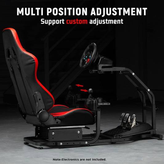 G29 Adjustable Gaming Sim Cockpit with Red Seat Fits for Logitech G920 G923,Thrustmaster T300 Racing Steering Wheel Stand, Not Including Steering Wheel, Pedal and Handbrake