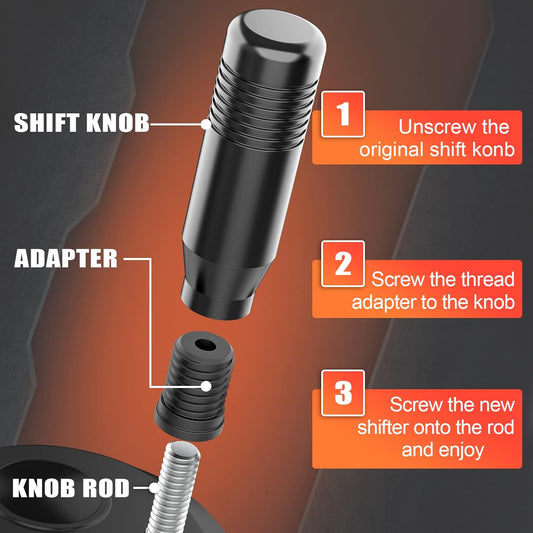 Gear Shifter Knobs and Adapter Compatible with Logitech G29 G920 G923 G27 Driving Force Stick Aluminum Weighted Shift Knob Gear Shifting Lever Handle (Black)