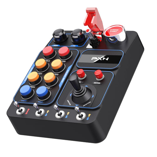 Farm Simulation Controller - CB1 Sim Racing Button Box for Sim Wheel and Racing Wheel, with Adjustable Clamp and Spinner Knob, APP, for American Truck and Farm Simulation Gaming for PC Only